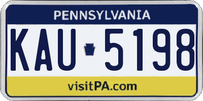 PA license plate KAU5198