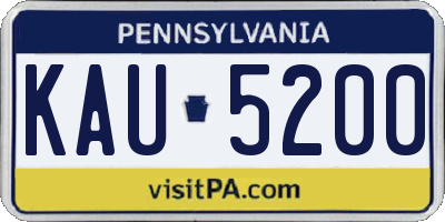 PA license plate KAU5200