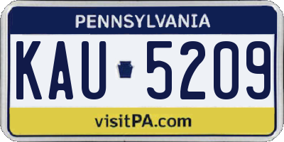 PA license plate KAU5209