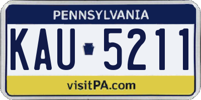 PA license plate KAU5211