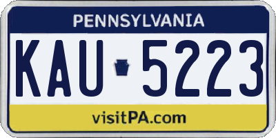 PA license plate KAU5223