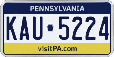PA license plate KAU5224