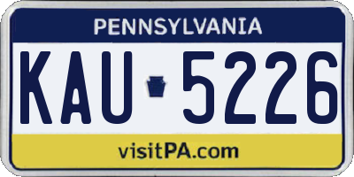 PA license plate KAU5226