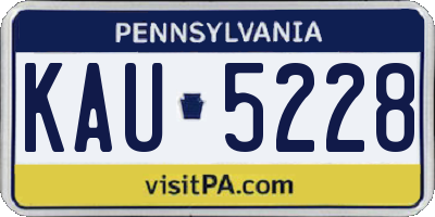 PA license plate KAU5228