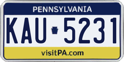 PA license plate KAU5231