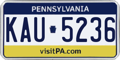 PA license plate KAU5236