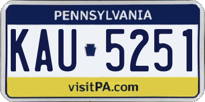 PA license plate KAU5251