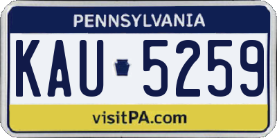 PA license plate KAU5259