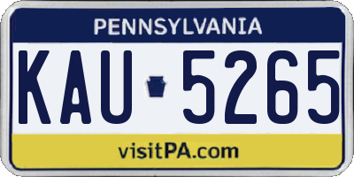 PA license plate KAU5265