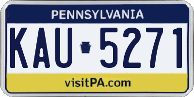 PA license plate KAU5271