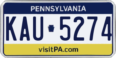PA license plate KAU5274