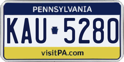PA license plate KAU5280