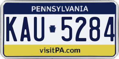 PA license plate KAU5284