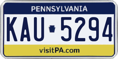 PA license plate KAU5294