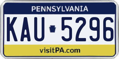 PA license plate KAU5296