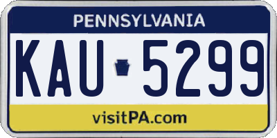 PA license plate KAU5299