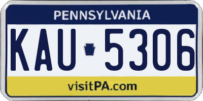 PA license plate KAU5306