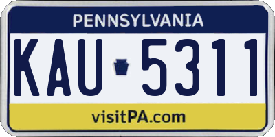 PA license plate KAU5311