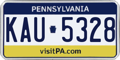 PA license plate KAU5328