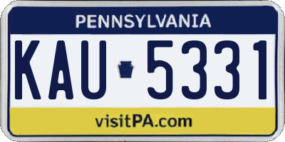 PA license plate KAU5331