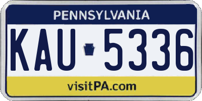 PA license plate KAU5336