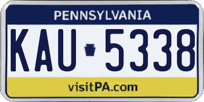 PA license plate KAU5338