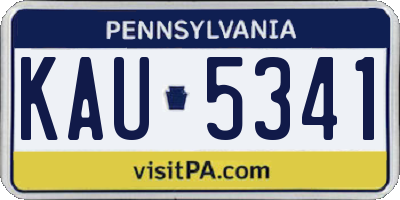 PA license plate KAU5341