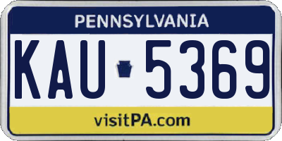 PA license plate KAU5369
