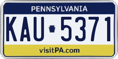 PA license plate KAU5371