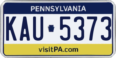 PA license plate KAU5373