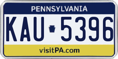 PA license plate KAU5396