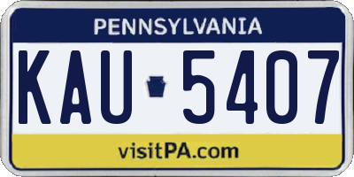 PA license plate KAU5407