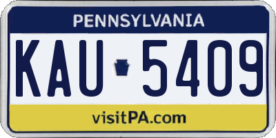 PA license plate KAU5409