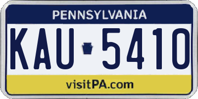 PA license plate KAU5410