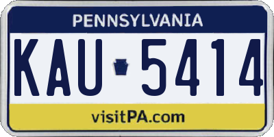 PA license plate KAU5414