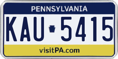 PA license plate KAU5415