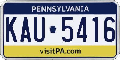 PA license plate KAU5416