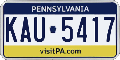 PA license plate KAU5417