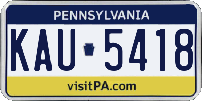 PA license plate KAU5418