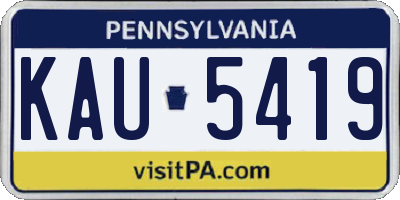 PA license plate KAU5419