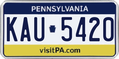 PA license plate KAU5420