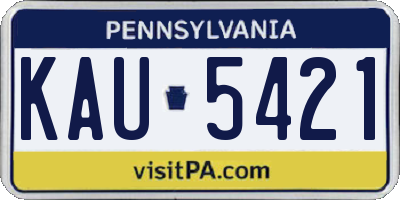 PA license plate KAU5421