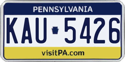PA license plate KAU5426