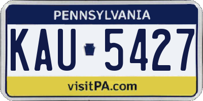 PA license plate KAU5427