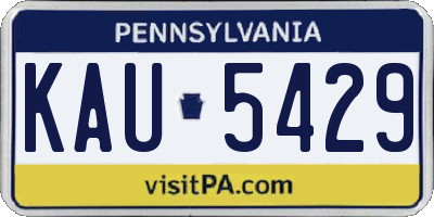 PA license plate KAU5429