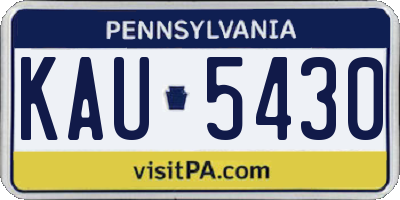 PA license plate KAU5430