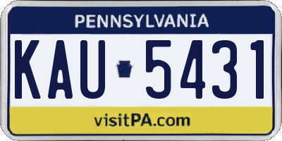 PA license plate KAU5431