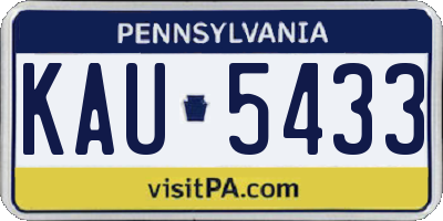 PA license plate KAU5433