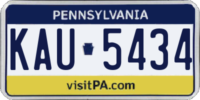 PA license plate KAU5434