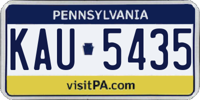 PA license plate KAU5435